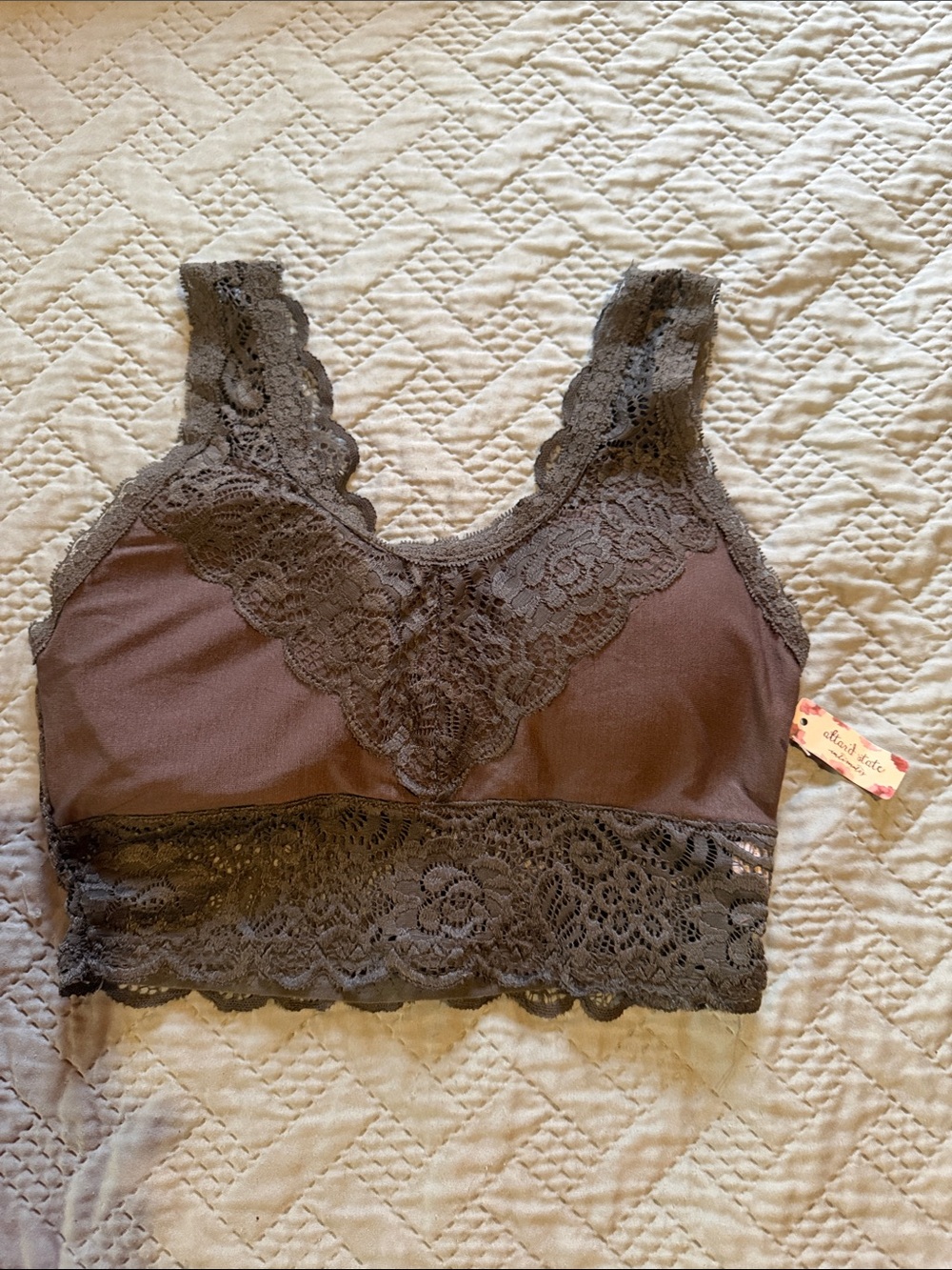 Altar'd State Lace-Trim Bralette in Olive